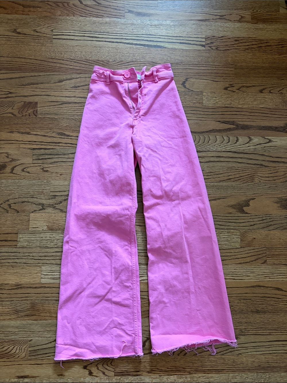 Zara Pink Wide-Leg Jeans